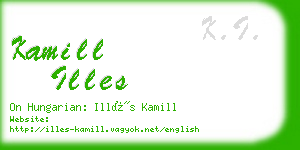 kamill illes business card